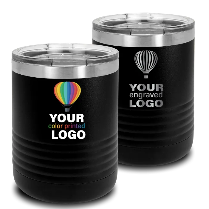 10 oz Lowball Tumblers -Mix & Match- Bulk Wholesale Personalized Engraved or Full Color Print Logo