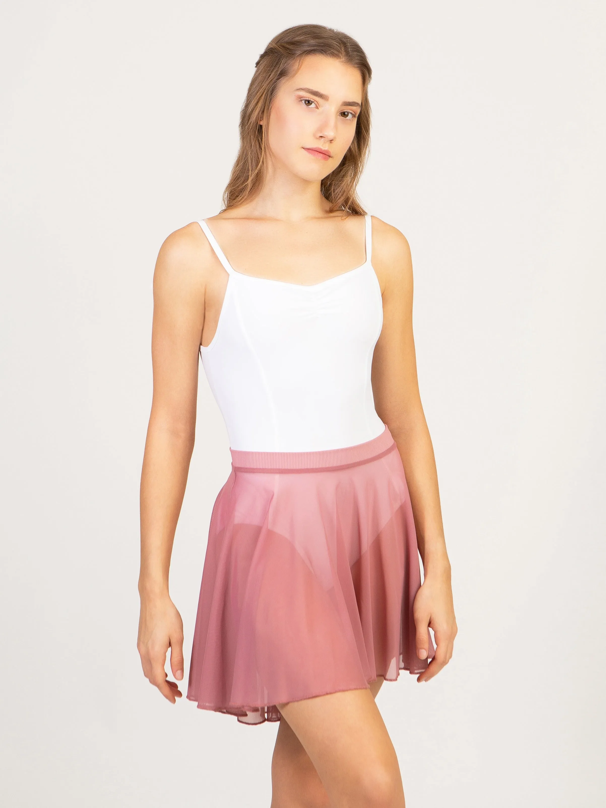 1016A Balletcore Midi Length High Low Skirt