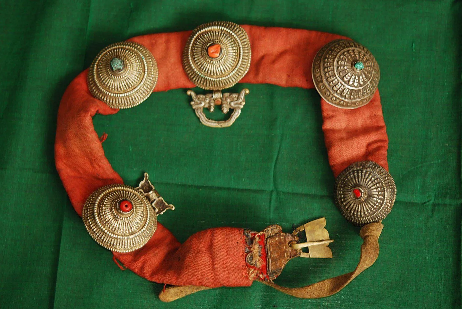 401 SOLD Vintage Tibetan Sash with Ornaments