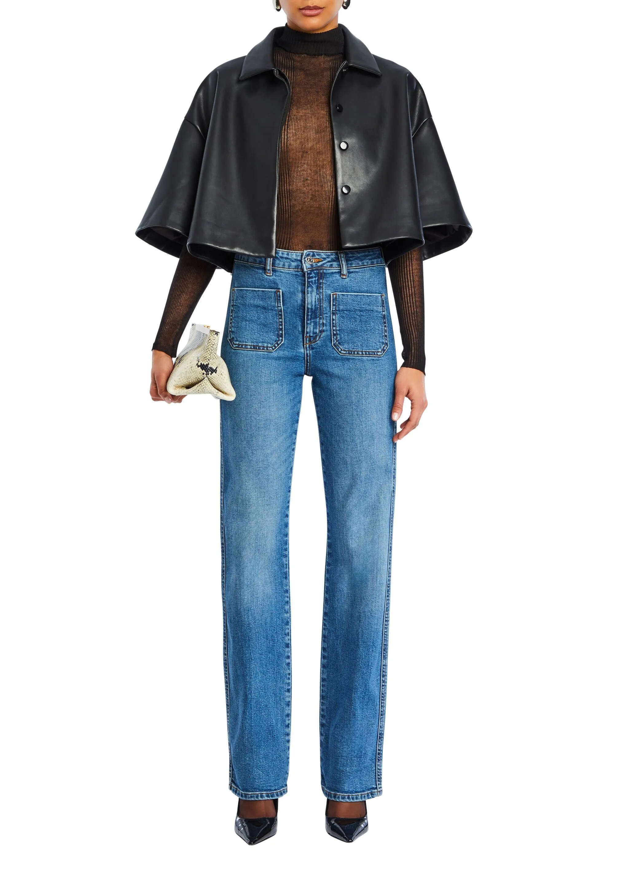 Adi Vegan Leather Cropped Jacket