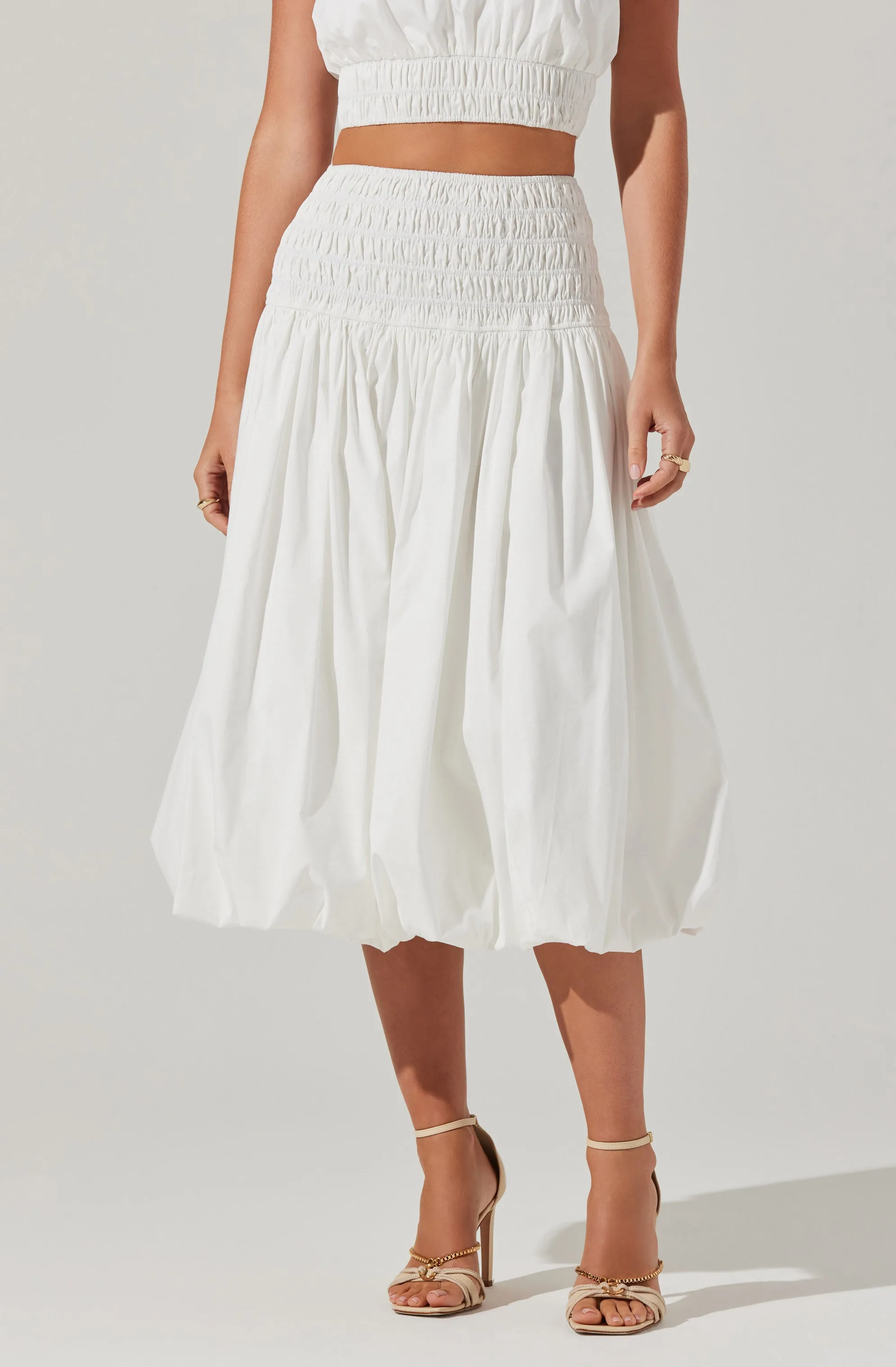 Alani Bubble Hem Midi Skirt