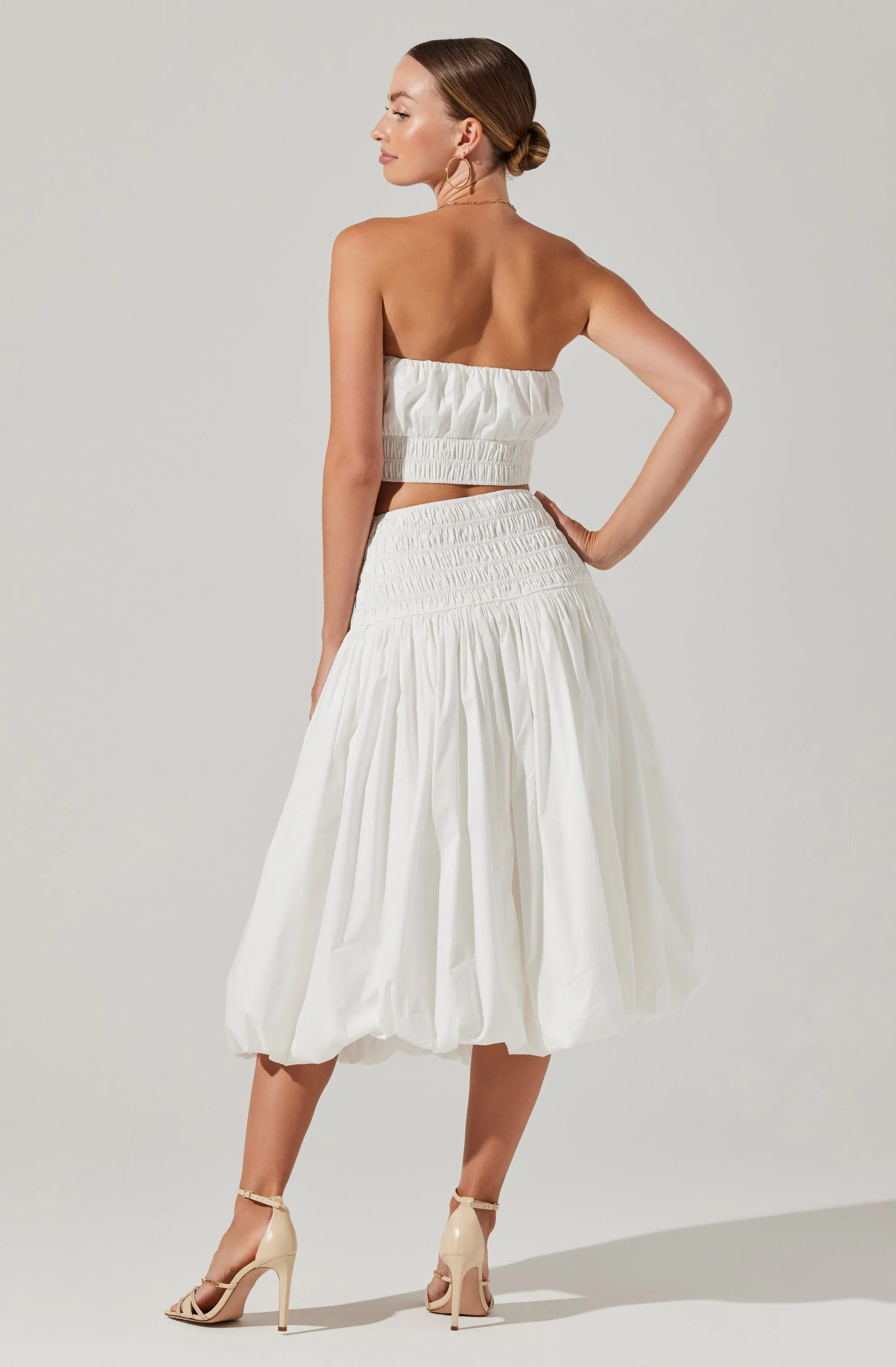 Alani Bubble Hem Midi Skirt