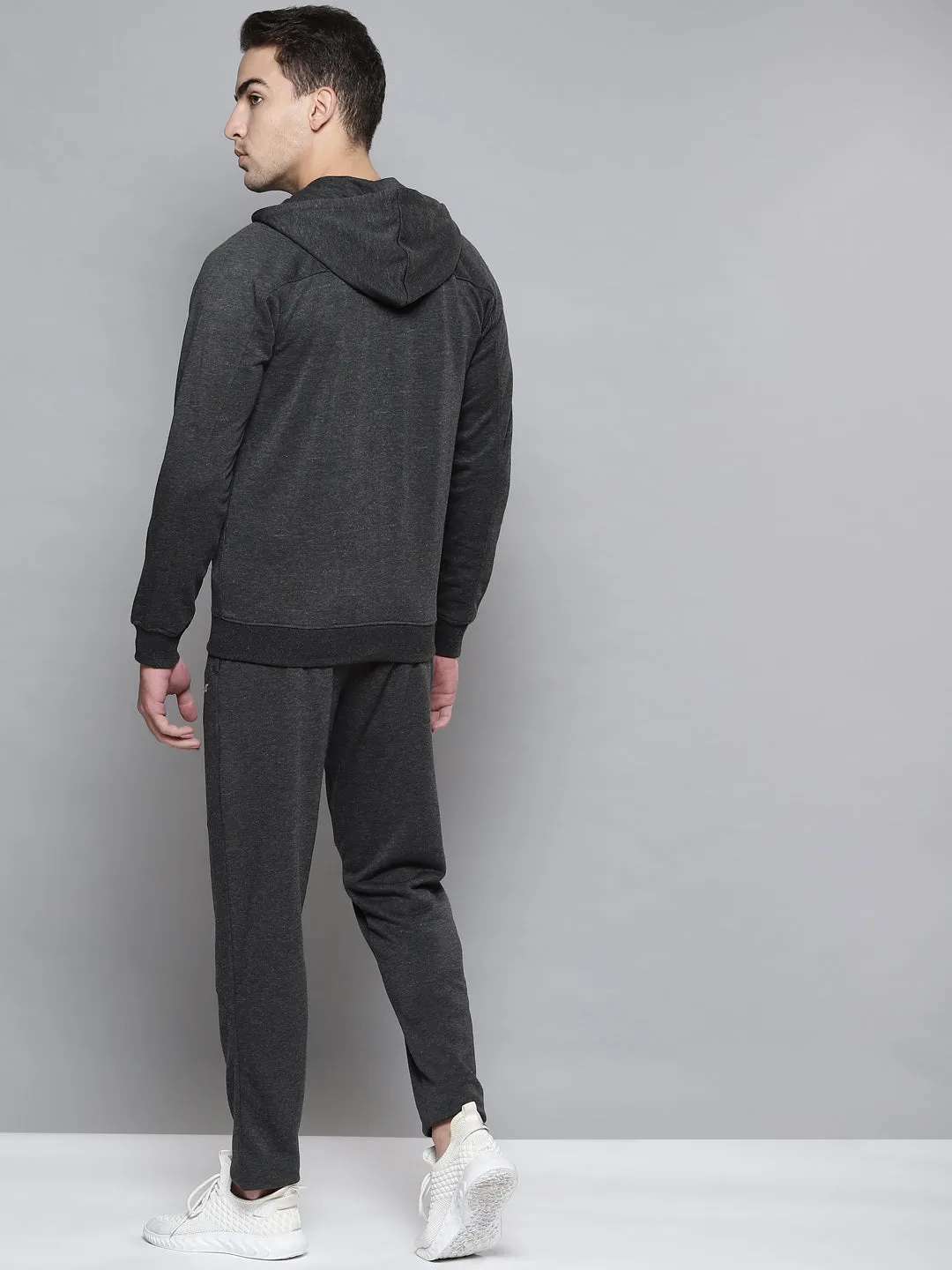 Alcis Men Charcoal Grey Solid Tracksuit