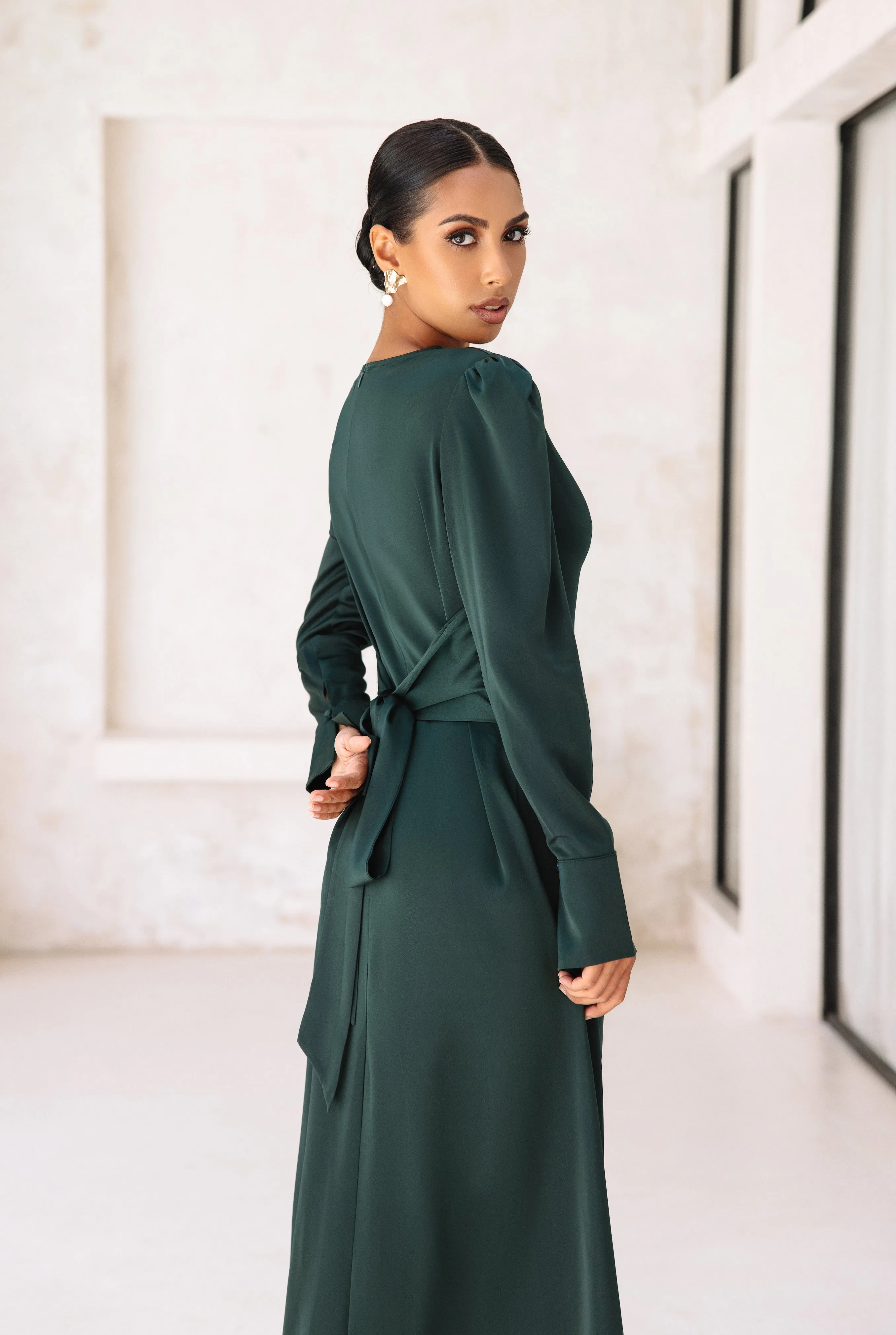 Amaya Tie-Waist Maxi - Emerald