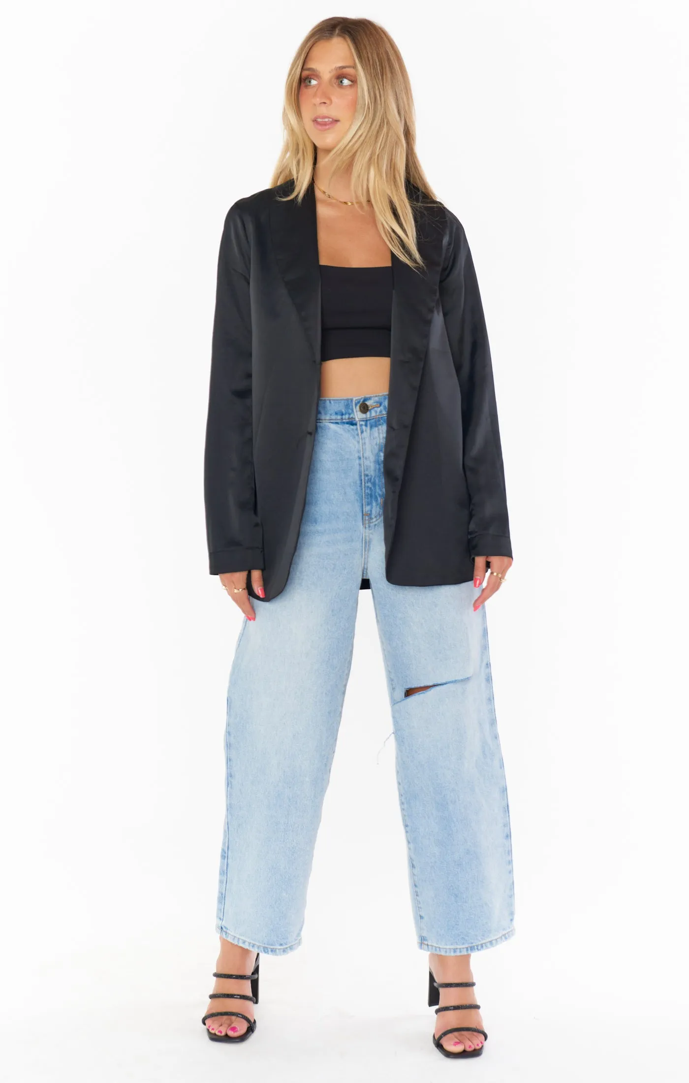 Ansley Crop Top ~ Black Stretch