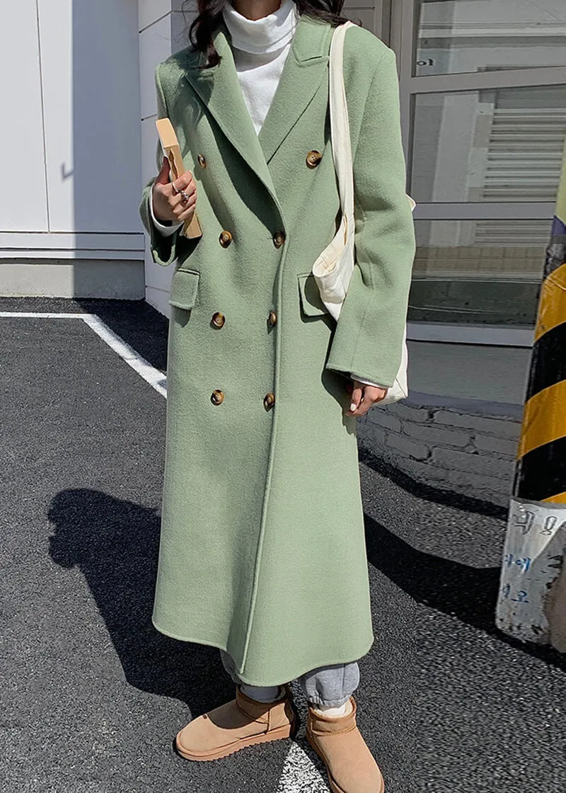 Australian Wool Double Breasted Long Coat