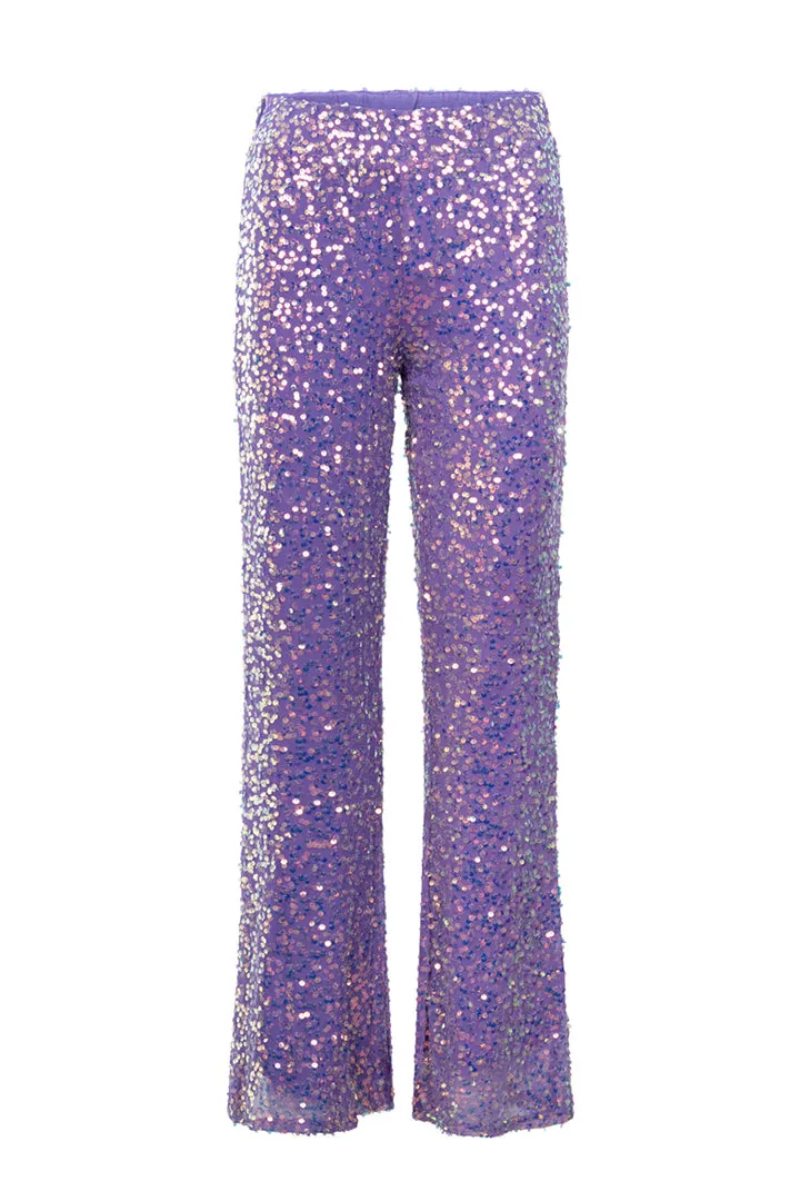 Aya Sequin Trousers - Purple