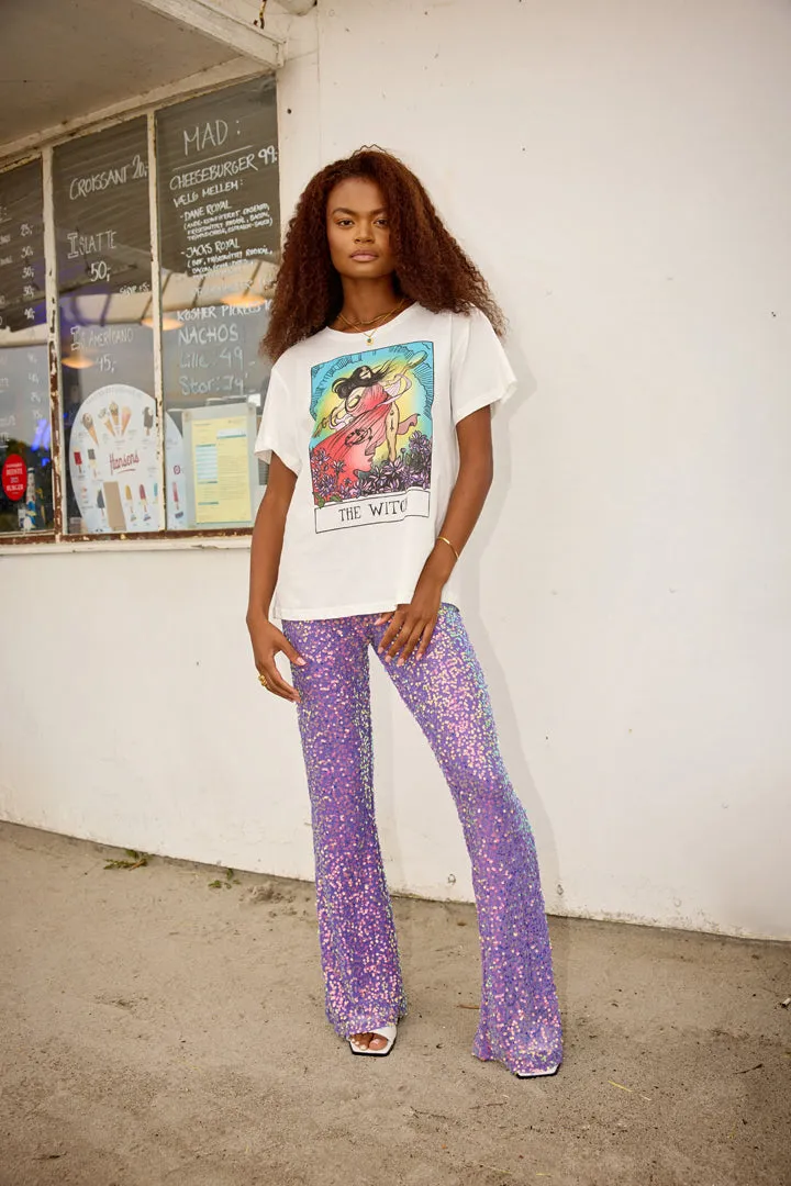 Aya Sequin Trousers - Purple