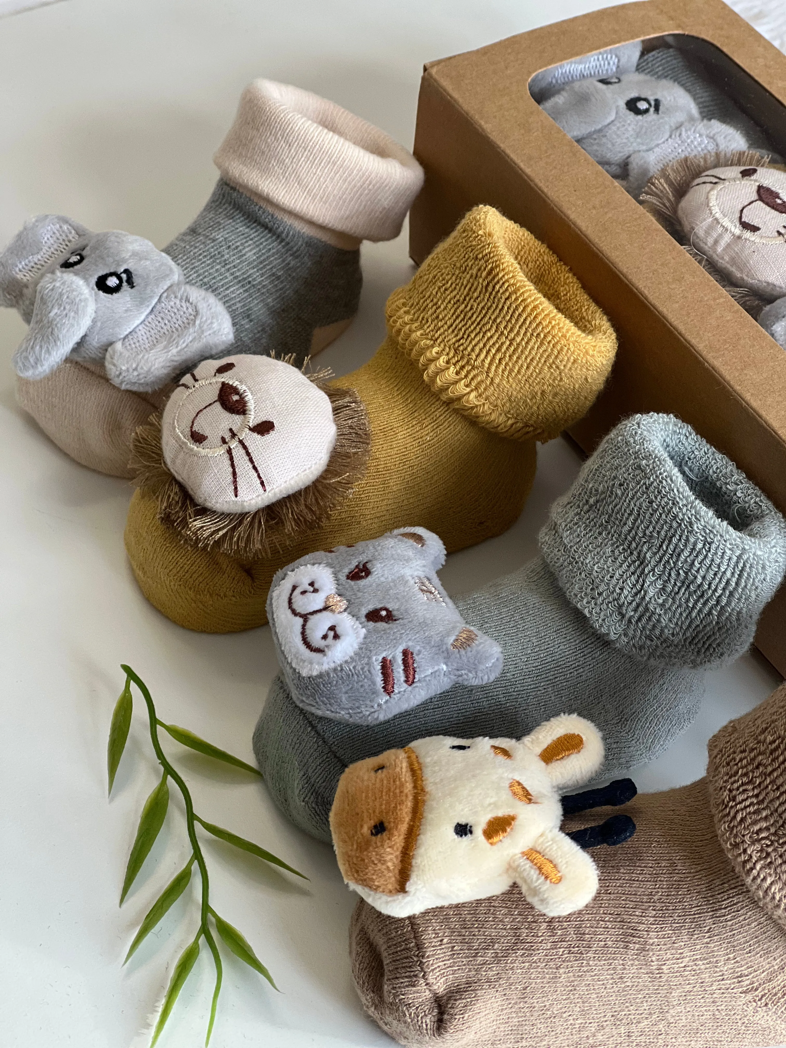 Baby Gift Box -Safari Rattle Sock Collection