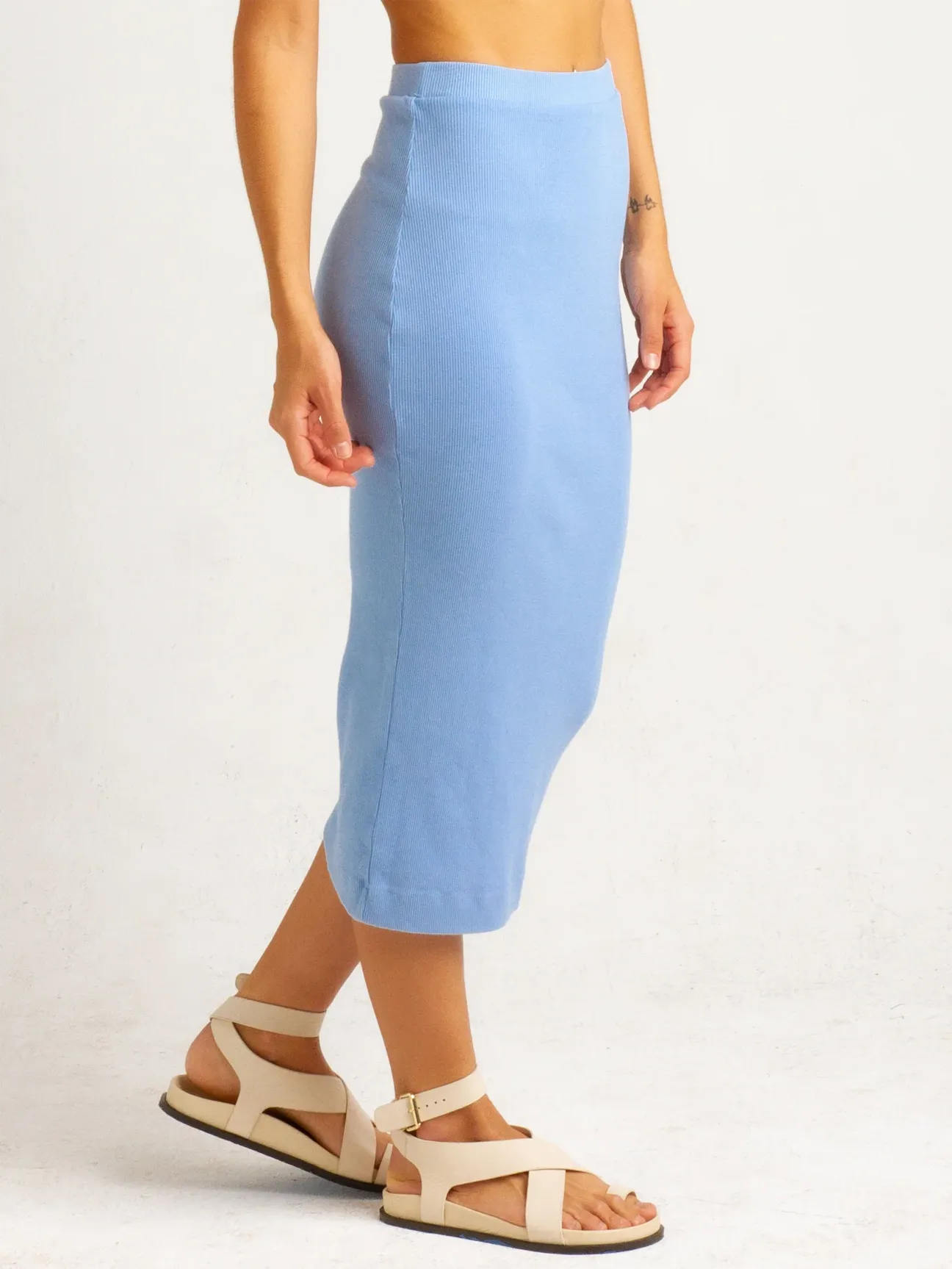 Baby Rib Midi Skirt