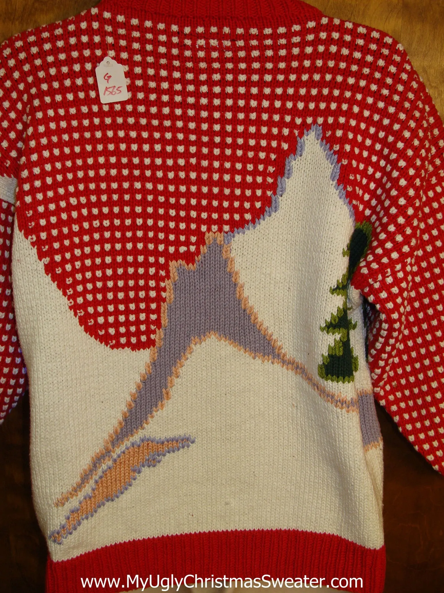 Best 70s or 80s Ski Themed Light Up Ugly Xmas Sweater