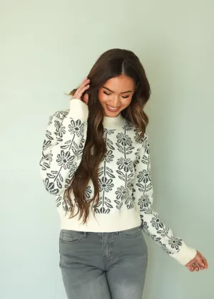 Billie Black Floral Sweater - FINAL FEW -