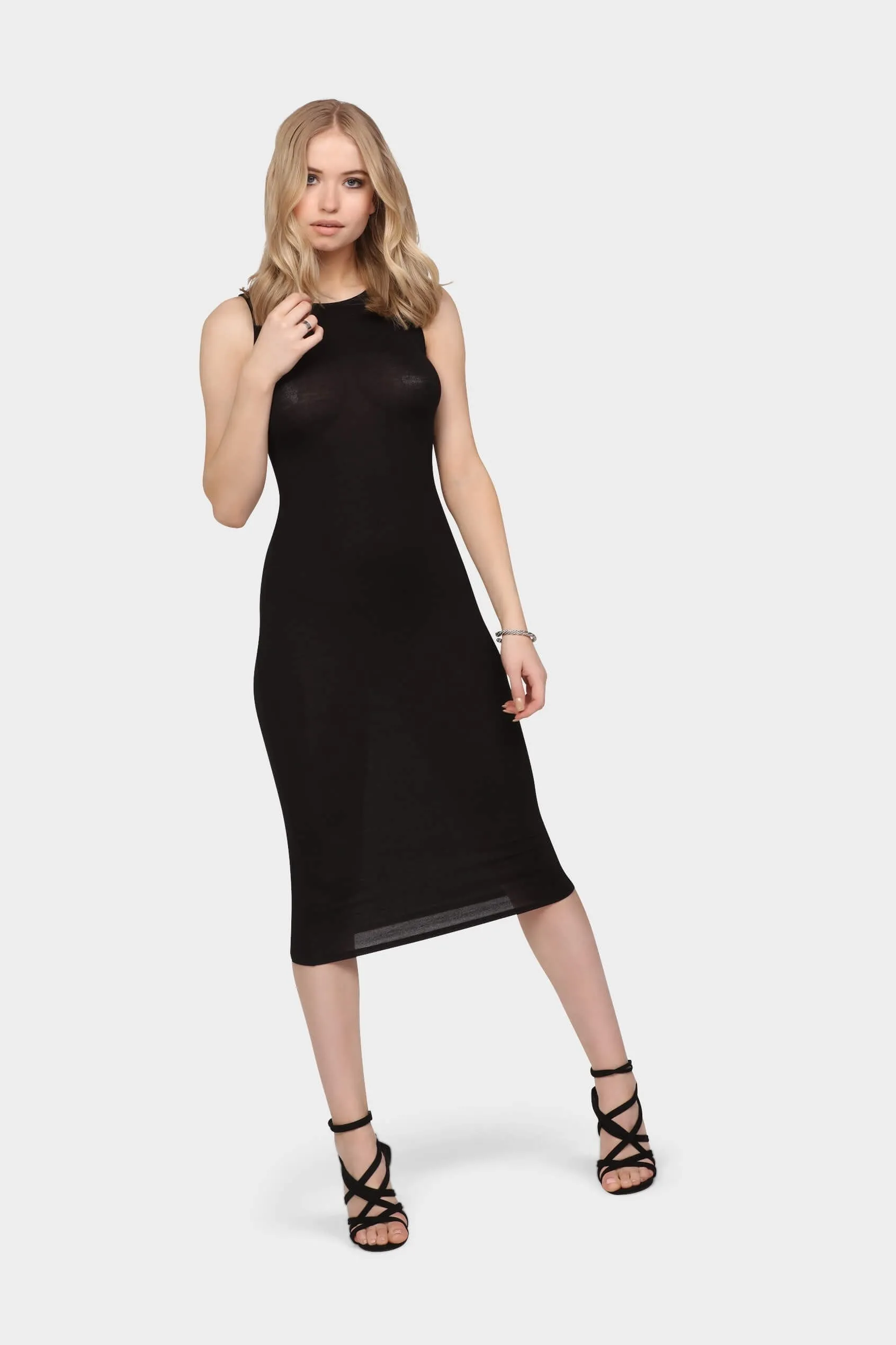 Black Midi Vest Dress