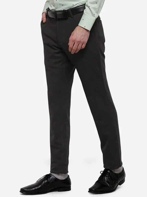 Black Solid Slim Fit Club Wear Trouser | JB Studio