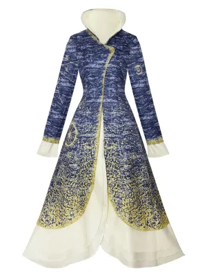 Blue 1930s Stand Collar Madame Morrible Stardust Coat