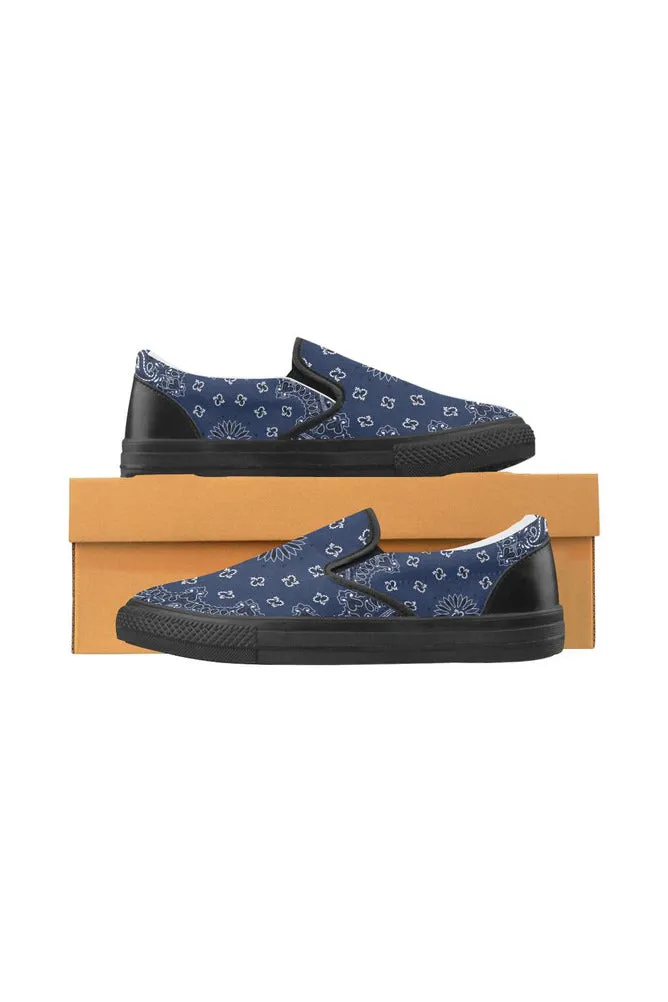 Blue Bandana Men's Slip-on Canvas Shoes (Model 019)