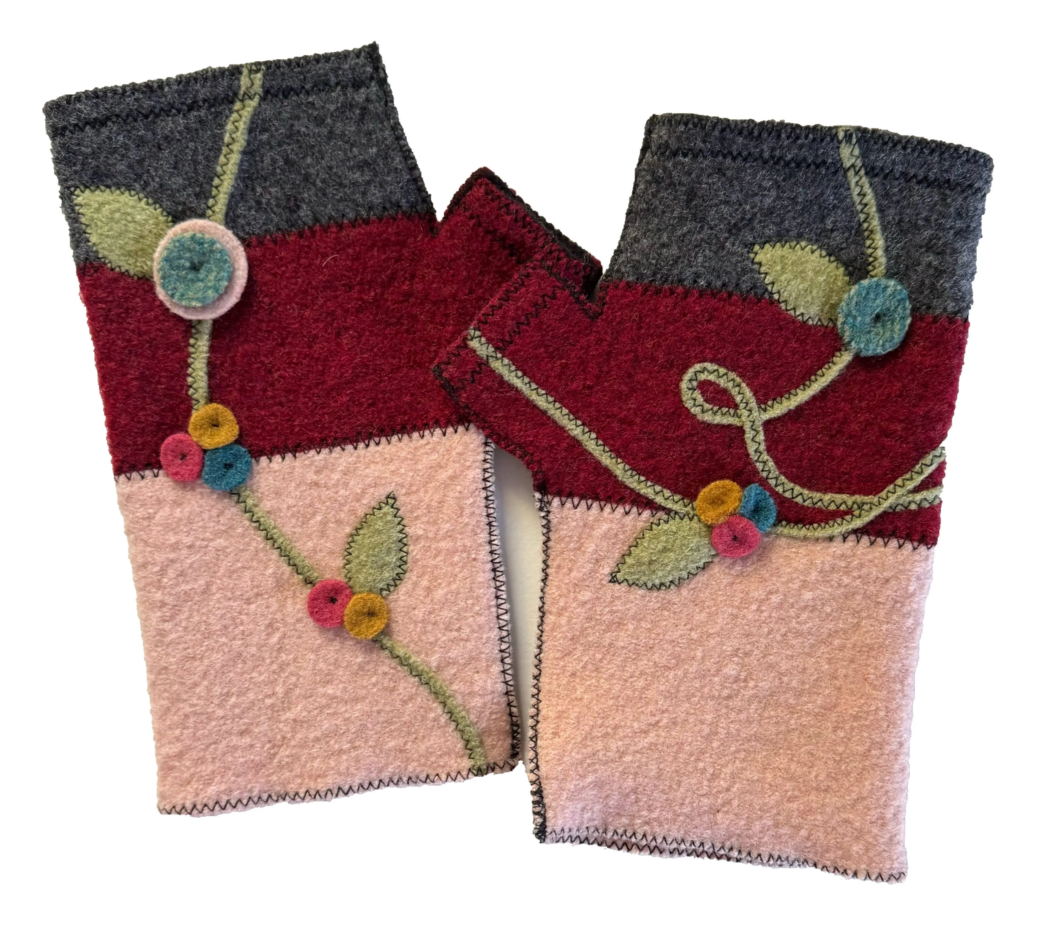 Blushing Vine Fingerless Gloves