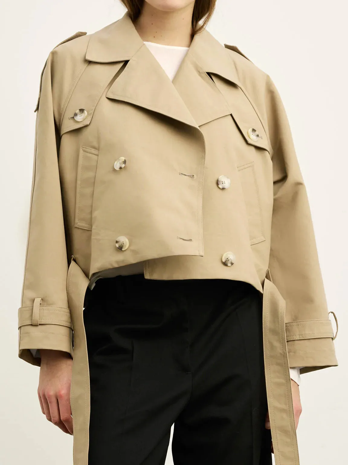 Bobby Canvas Trench Jacket - Beige