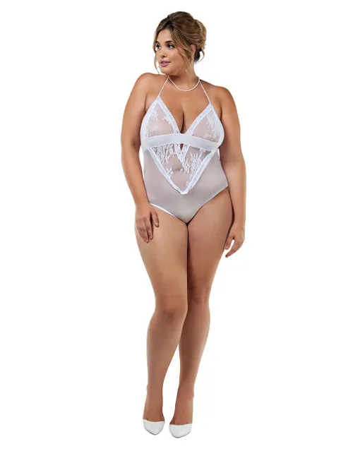 Bridal Night Romp- Plus Size White Teddy