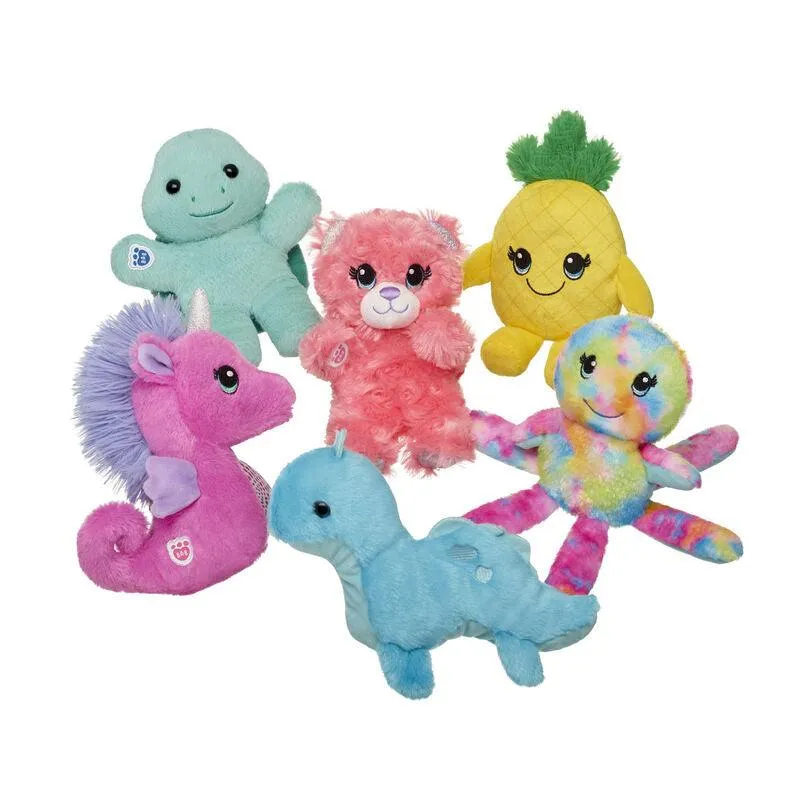 Build-A-Bear Mini Beans Coral Teddy Bear