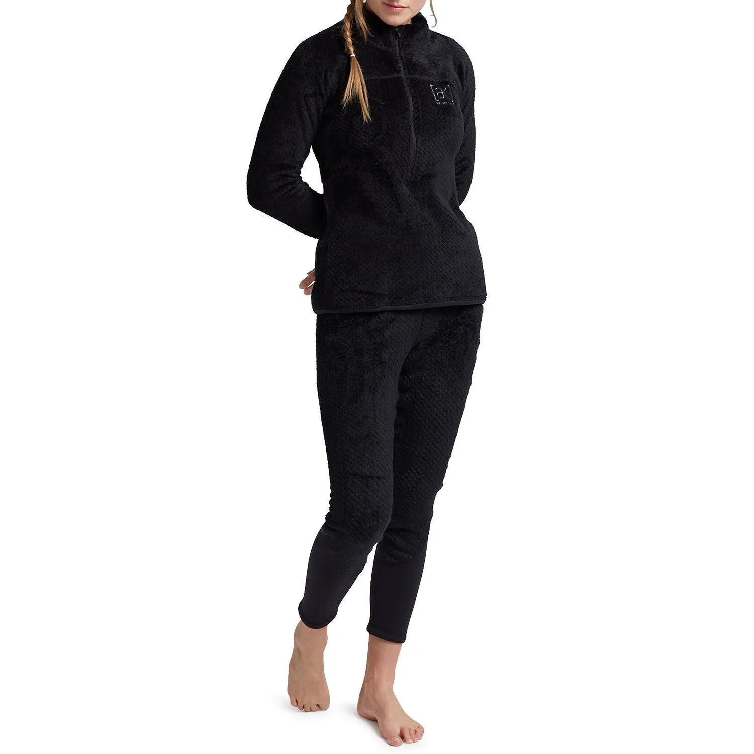 Burton AK Baker Hi-Loft Quarter-Zip Sweatshirt in True Black