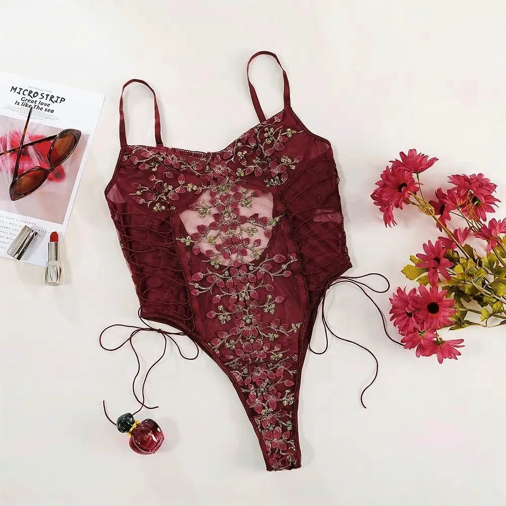 Callie Floral Lace Teddy Bodysuit