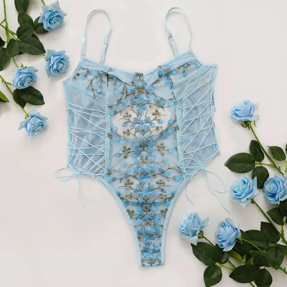 Callie Floral Lace Teddy Bodysuit