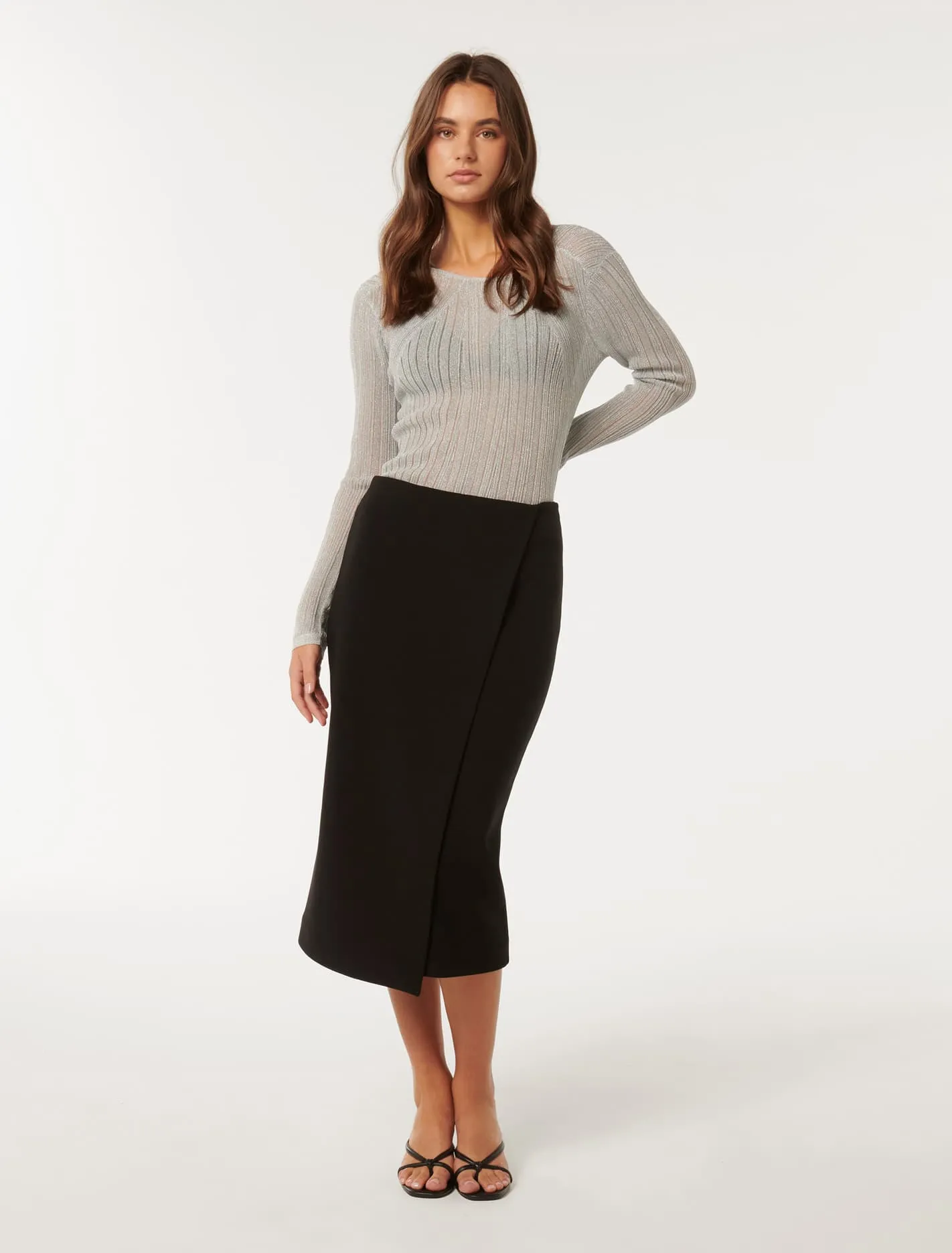 Camilla Crepe Midi Skirt