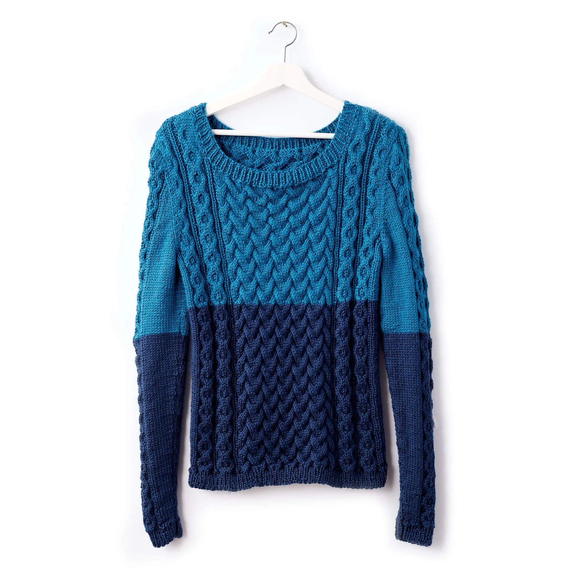 Caron Dipped Cable Knit Pullover