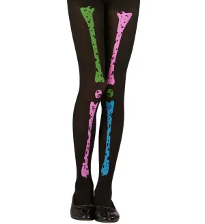 Children's Neon Skeleton Tights