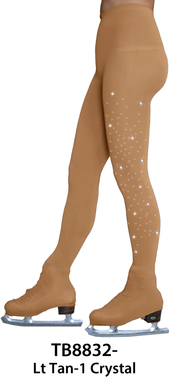 ChloeNoel - Over the Boot Skating Tights with Crystals (Light Tan)