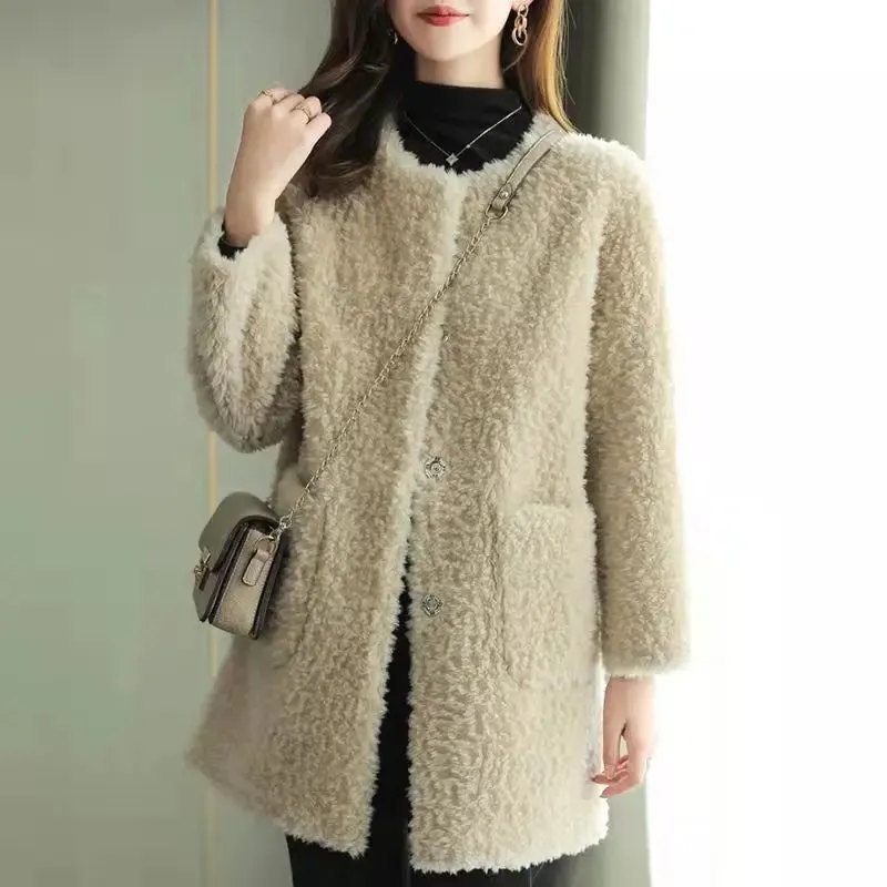 Coat Mid-length Lamb Wool jacket