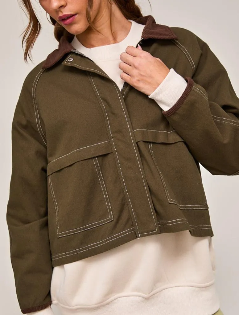 Cologne Jacket in Olive Brown