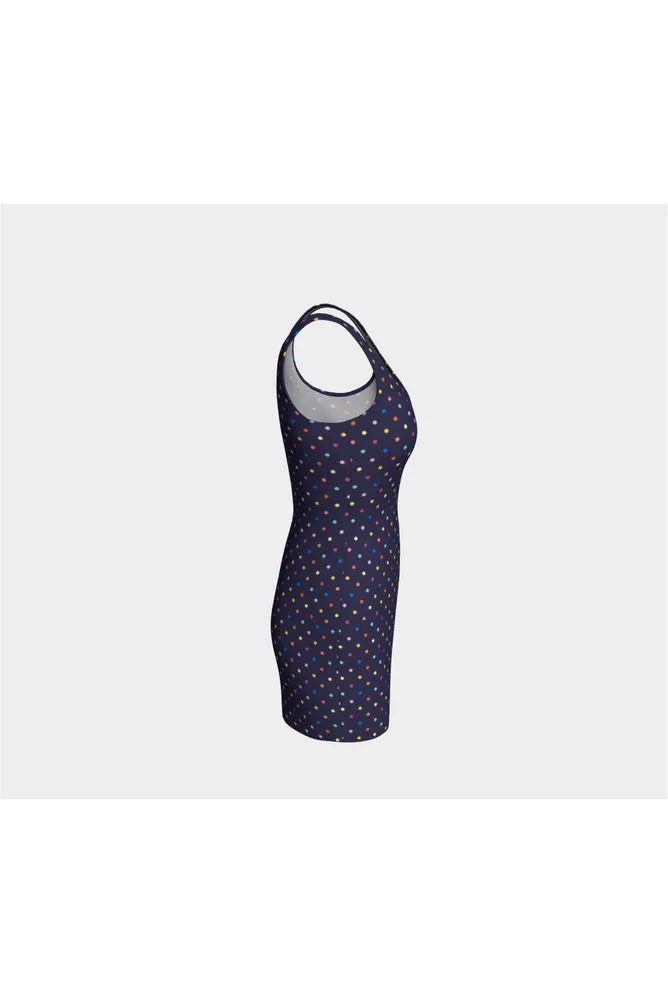 Colored Polka Dot Bodycon Dress