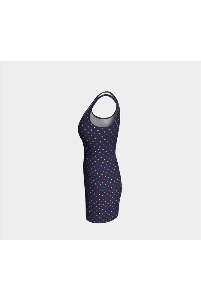 Colored Polka Dot Bodycon Dress