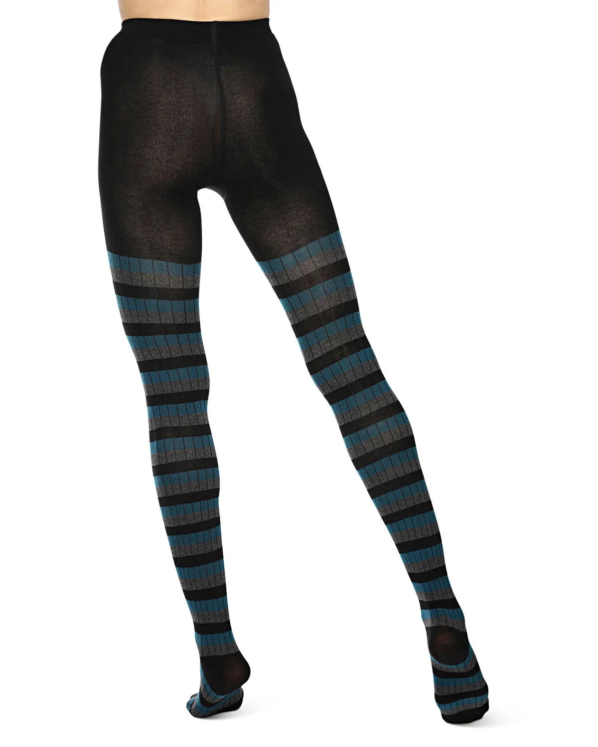 Colored Stripes Cotton Blend Sweater Tights