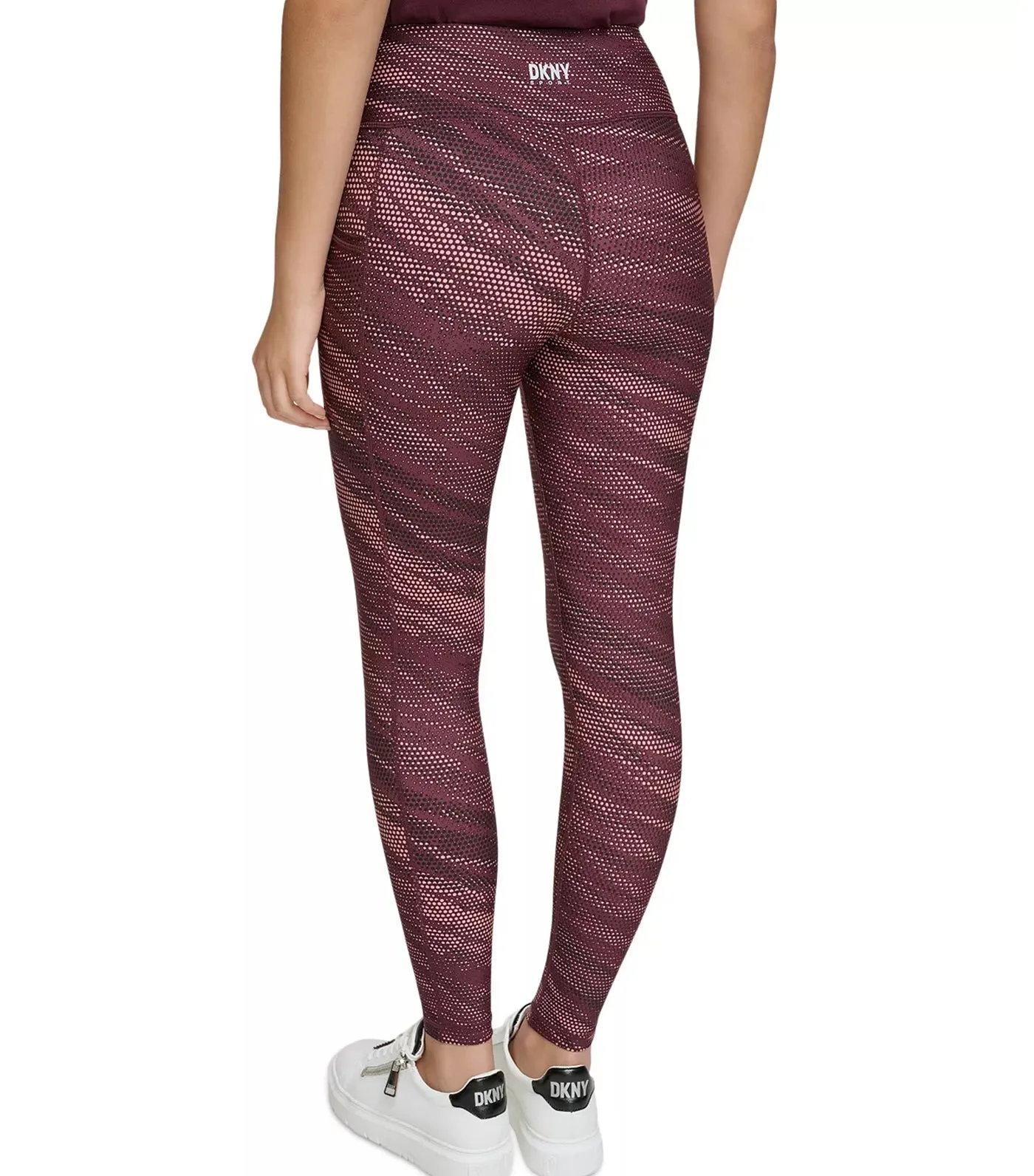 Cool Wind Print High Waist Tights Currant Cool Wind