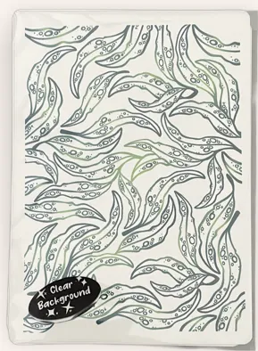 Coral Cockatoo Water Transfer Clear Decal - Eucalyptus Leaves Ditsy Print