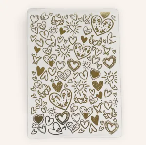 Coral Cockatoo Water Transfer Clear Decal - Gold Foil Valentine's Heart