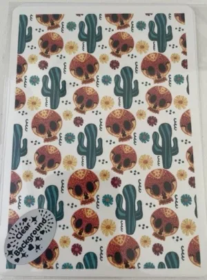 Coral Cockatoo Water Transfer Clear Decal - Sugar Skulls and Cacti