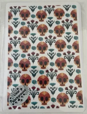 Coral Cockatoo Water Transfer Clear Decal - Sugar Skulls and Dainty Flowers