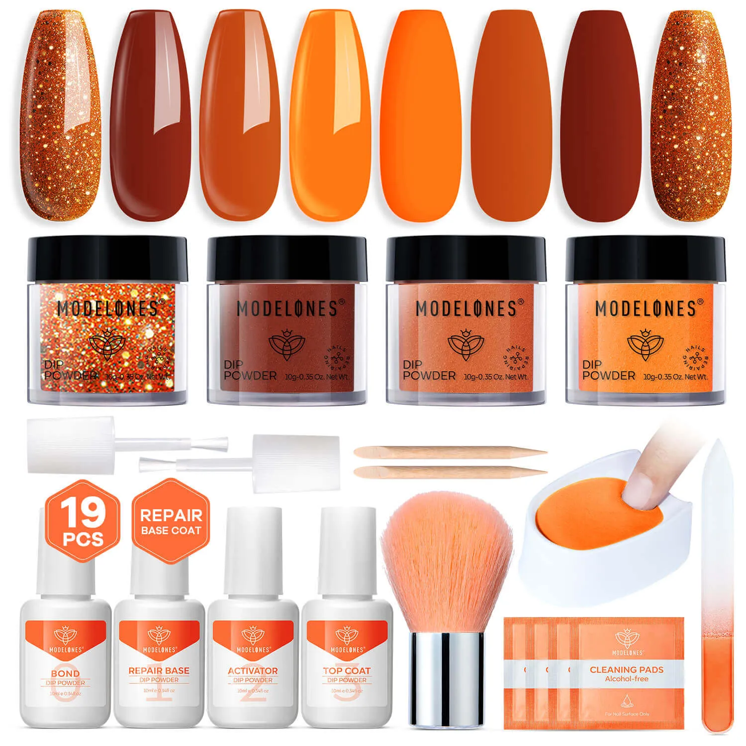 Coral Sunset - 19Pcs Dipping Powder Kit