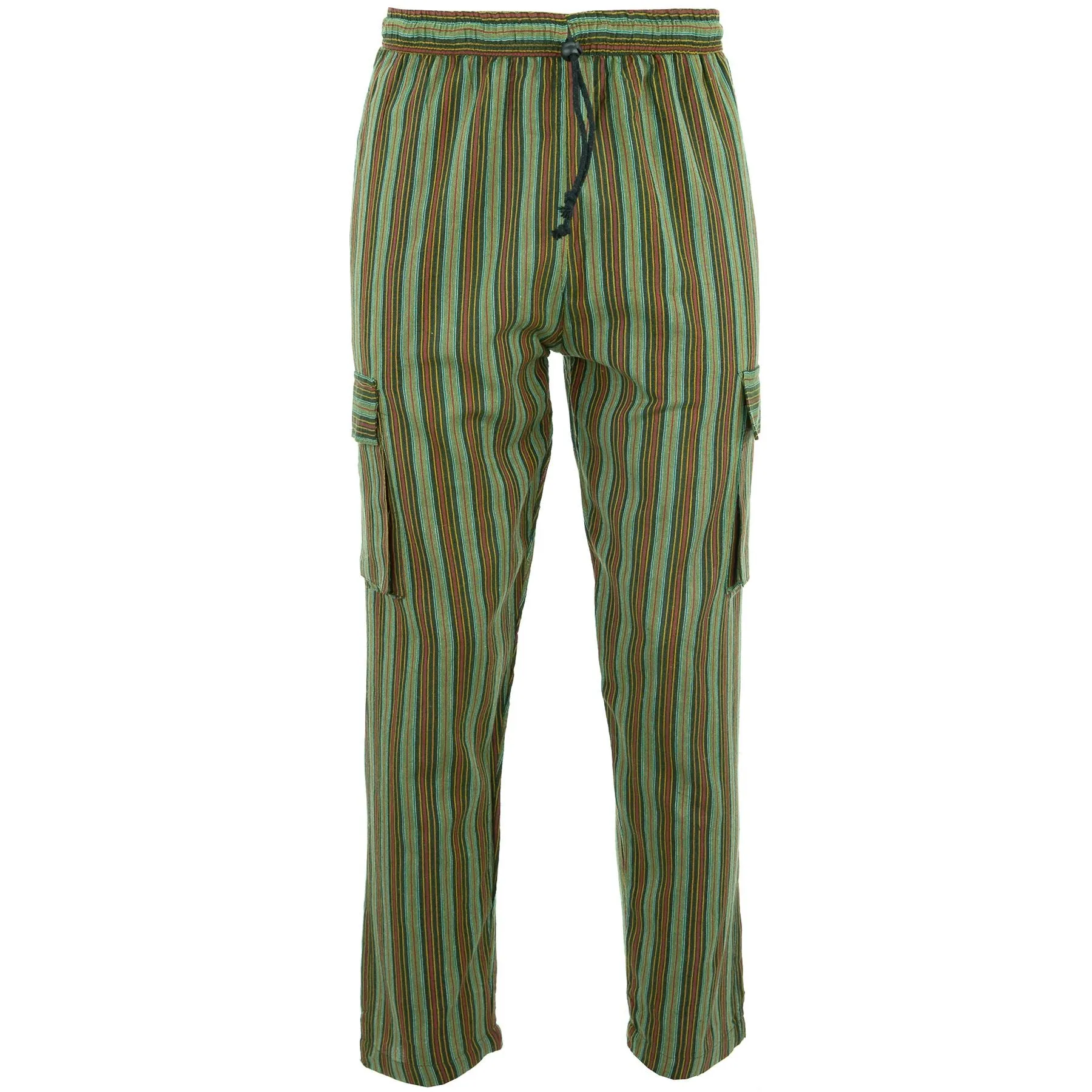 Cotton Combat Trousers Pant - Green Stripe