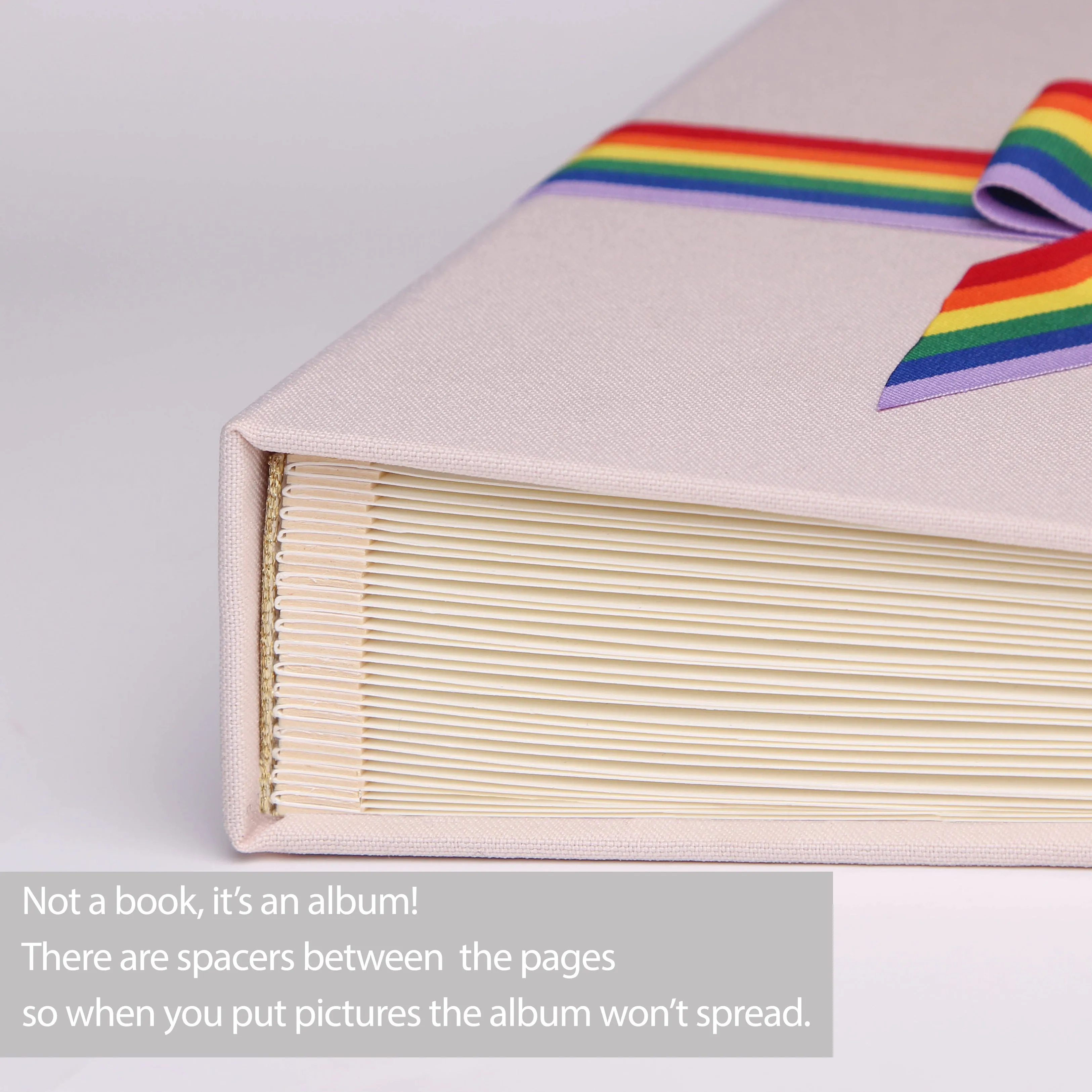 Cream   Rainbow Ribbon | Guest Book