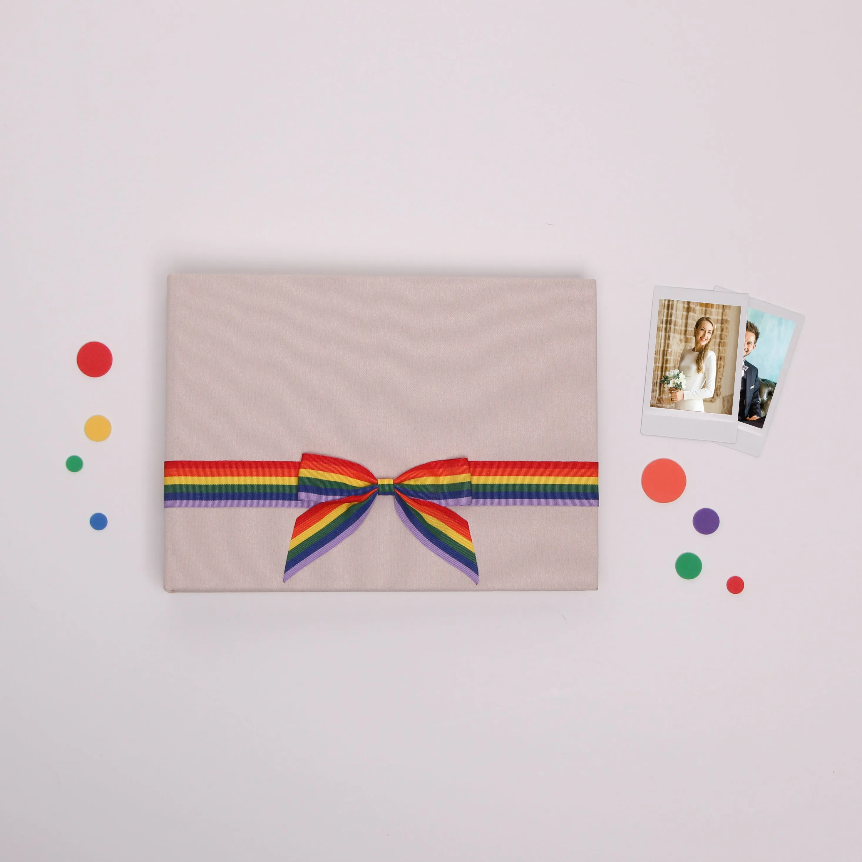 Cream   Rainbow Ribbon | Guest Book