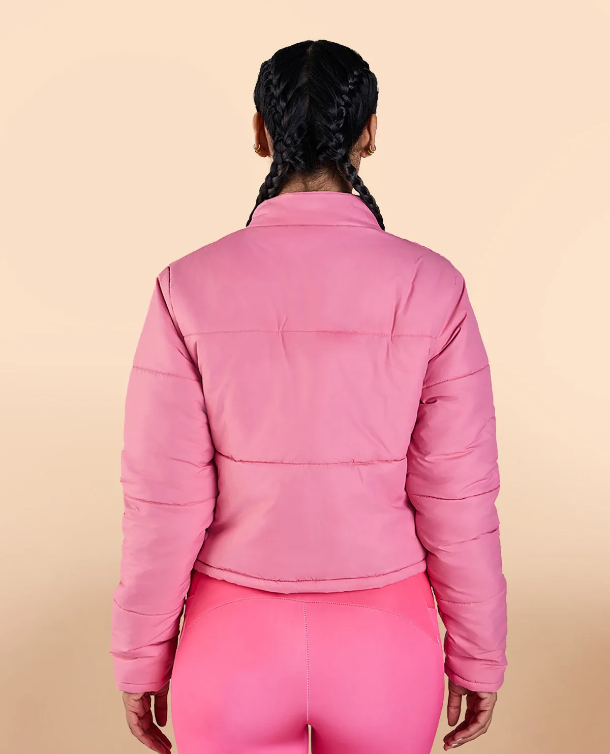 Cropped Puffer Jacket Pink