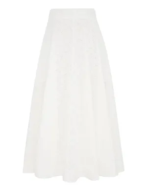 Crush Embroidered Midi Skirt