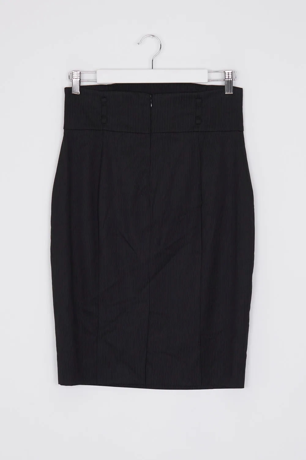 Cue Black Striped Midi Skirt 10