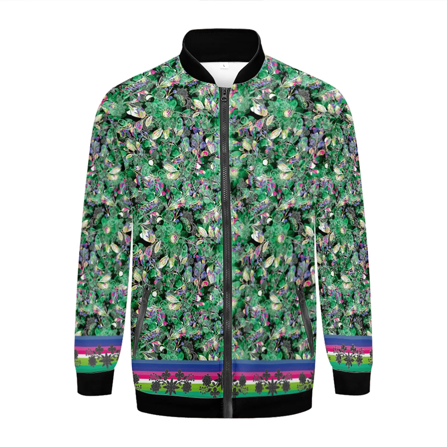 Culture in Nature Green Zippered Collared Lightweight Jacket