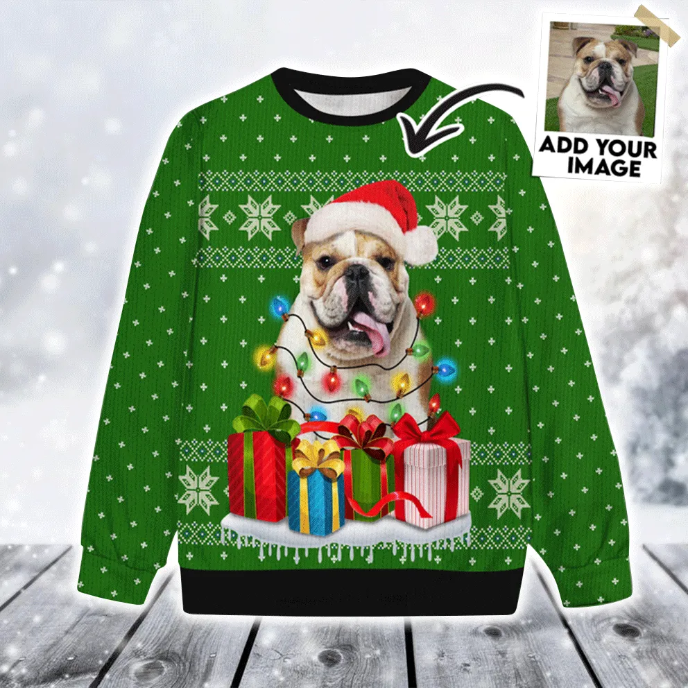 Custom Photo Pet Sweater - Personalized ugly christmas sweater, Design your own sweater For Dog Lovers, Friend, Family